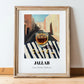 Jallab – Syrian Street Café Scene, Syrian Beverage Wall Decor, in wooden frame leaning on the floor