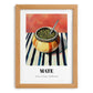Maté – on Striped Tablecloth, Uruguayan Cocktail Painting, set in oak frame