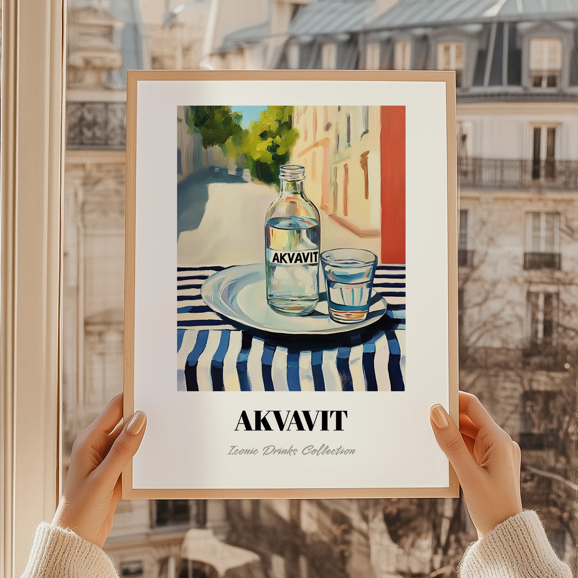 Akvavit – Danish Café on the Corner, Danish Spirit Still Life, styled in a charming Paris street view