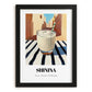 Shinina – Iraqi Urban Café Scene, Iraqi Beverage Painting, in sleek black frame