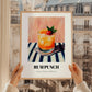 Rum Punch – on Striped Tablecloth, Jamaican Cocktail Wall Art, styled in a charming Paris street view