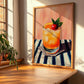 Rum Punch – on Striped Tablecloth, Jamaican Cocktail Wall Art, clean layout with no caption