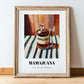 Mamajuana – on Striped Tablecloth, Dominican Spirit Still Life, in wooden frame leaning on the floor