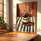 Mamajuana – on Striped Tablecloth, Dominican Spirit Still Life, clean layout with no caption