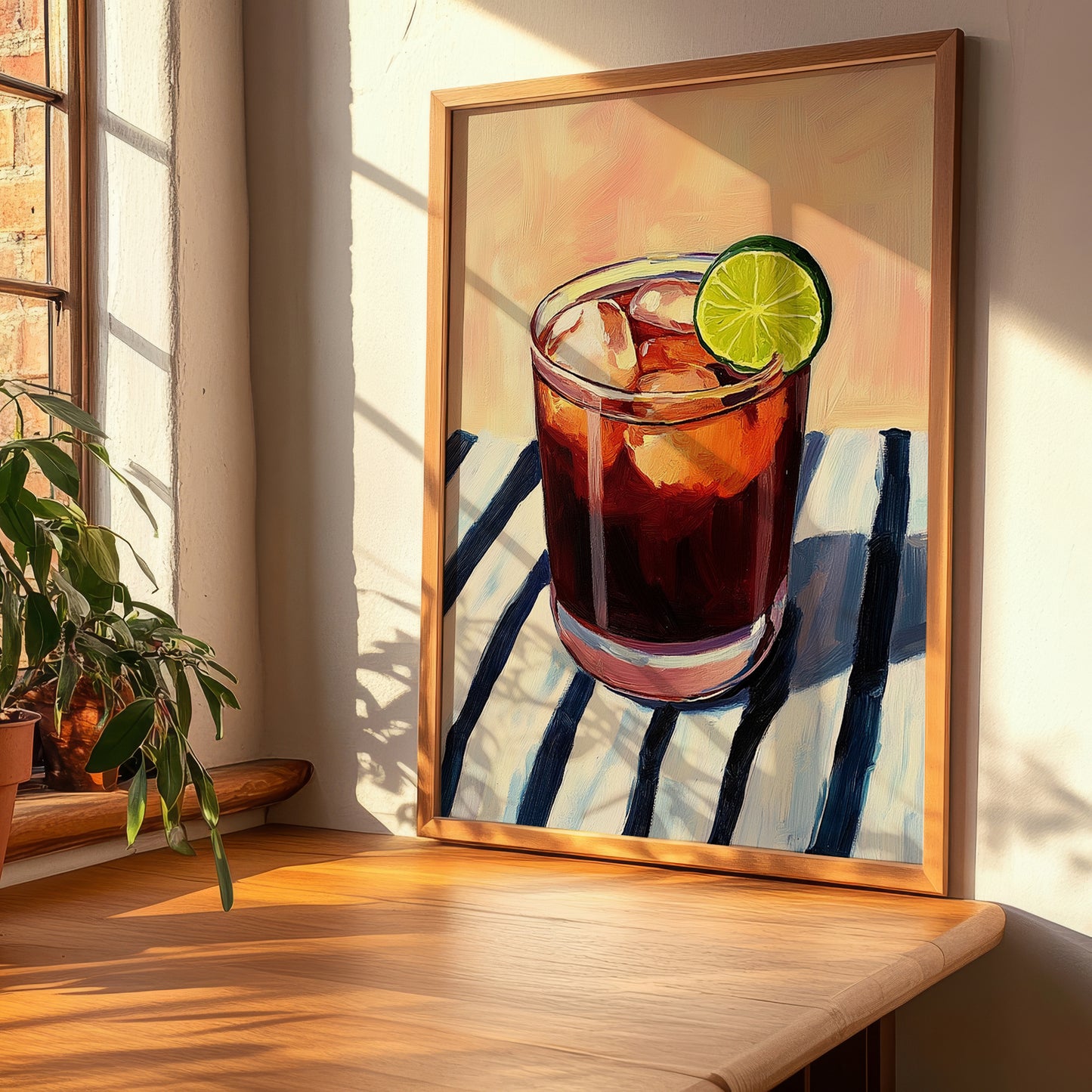Zobo – on Striped Tablecloth, Nigerian Spirit Wall Decor, clean layout with no caption