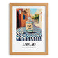 Lao Lao – Laos Urban Café Scene, Laos Wine Illustration, set in oak frame