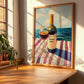 Vintage Port – Portuguese Seaside Café Scene, Portuguese Dessert Wine Painting, clean layout with no caption