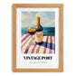 Vintage Port – Portuguese Seaside Café Scene, Portuguese Dessert Wine Painting, set in oak frame