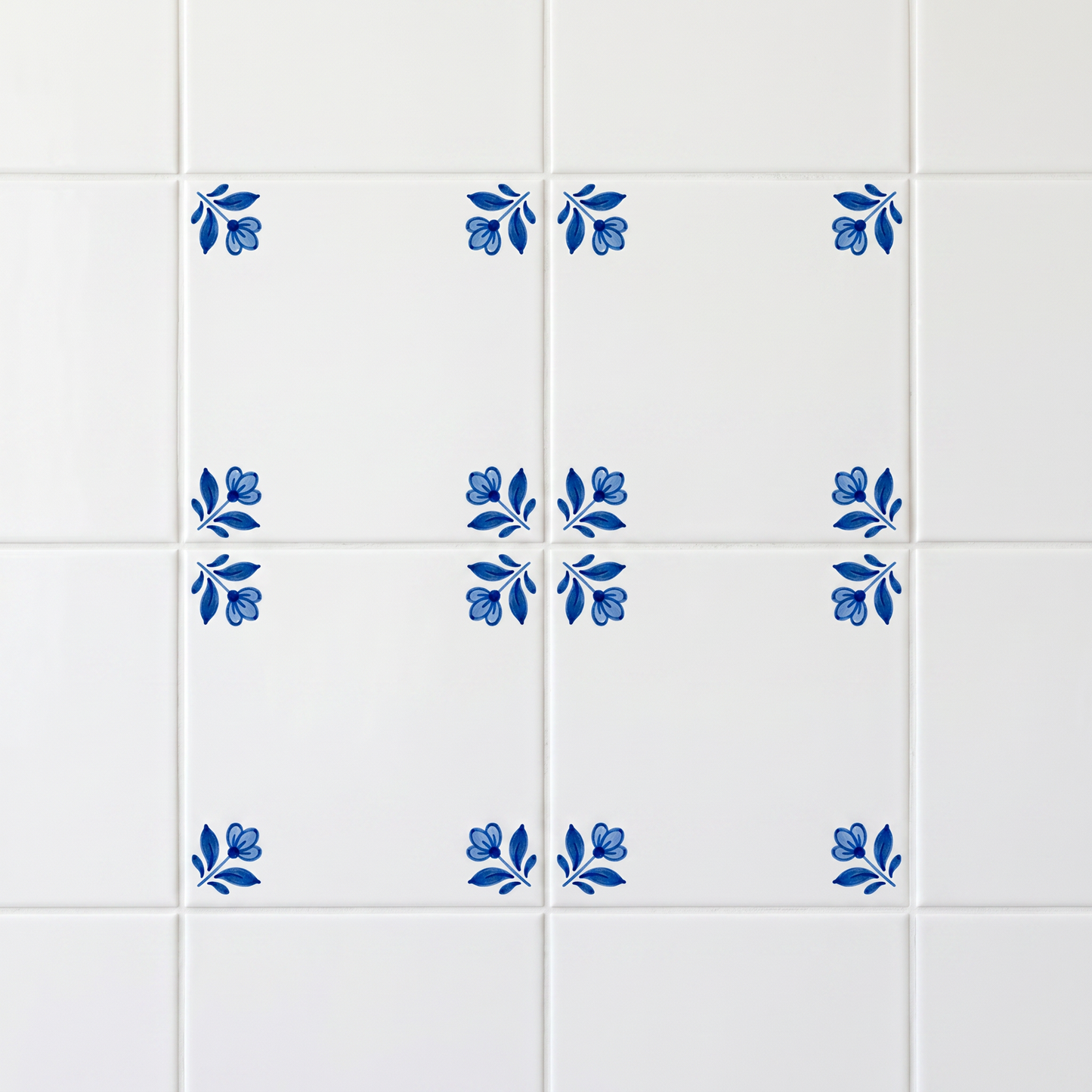 4er-Set Delft-Motiv-Fliesen · 65% sparen
