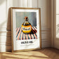 Olive Oil – on Striped Tablecloth, Pantry Poster