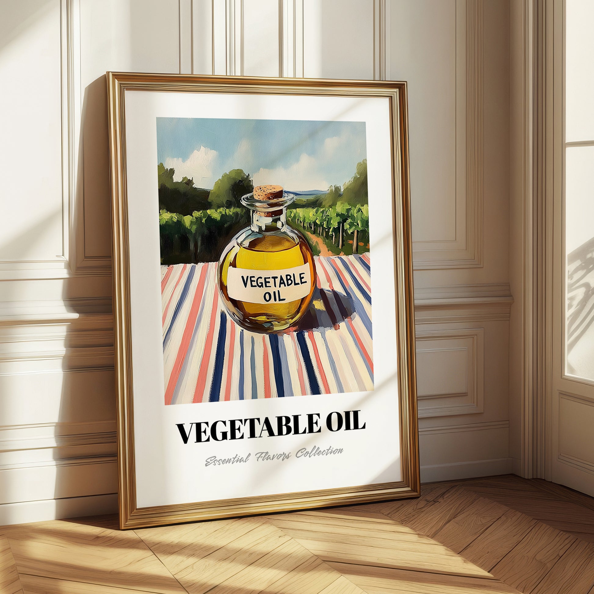 Vegetable Oil – Italian Hillside Café View, Food Shelf Still Life