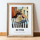 Butter – Italian Café on the Corner, Grocery Still Life, in wooden frame leaning on the floor