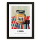 Lard – on Striped Tablecloth, Pantry Art, in sleek black frame