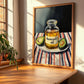 Avocado Oil – on Striped Tablecloth, Pantry Wall Art, clean layout with no caption
