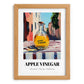 Apple Vinegar – Italian Urban Café Scene, Kitchen Storage Painting, set in oak frame