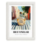 Rice Vinegar – Italian Outdoor Café Scene, Shelf Stock Still Life, placed in minimal white frame