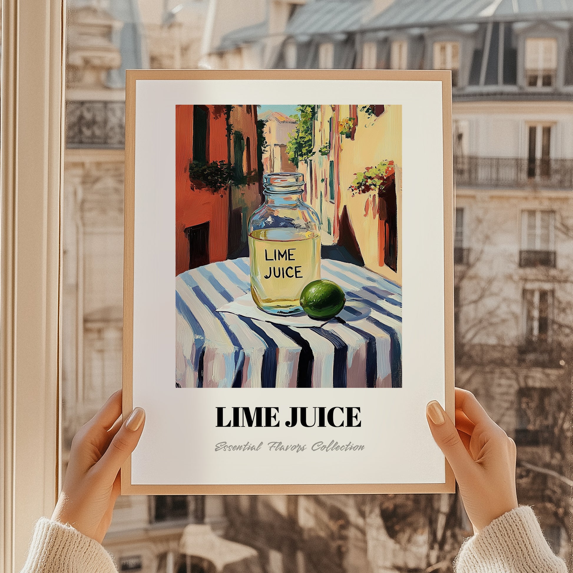 Lime Juice – Italian Street Café Scene, Pantry Still Life, styled in a charming Paris street view