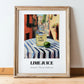 Lime Juice – Italian Street Café Scene, Pantry Still Life, in wooden frame leaning on the floor