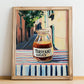 Teriyaki Sauce – Italian Urban Café Scene, Pantry Painting, no-text version framed in wood