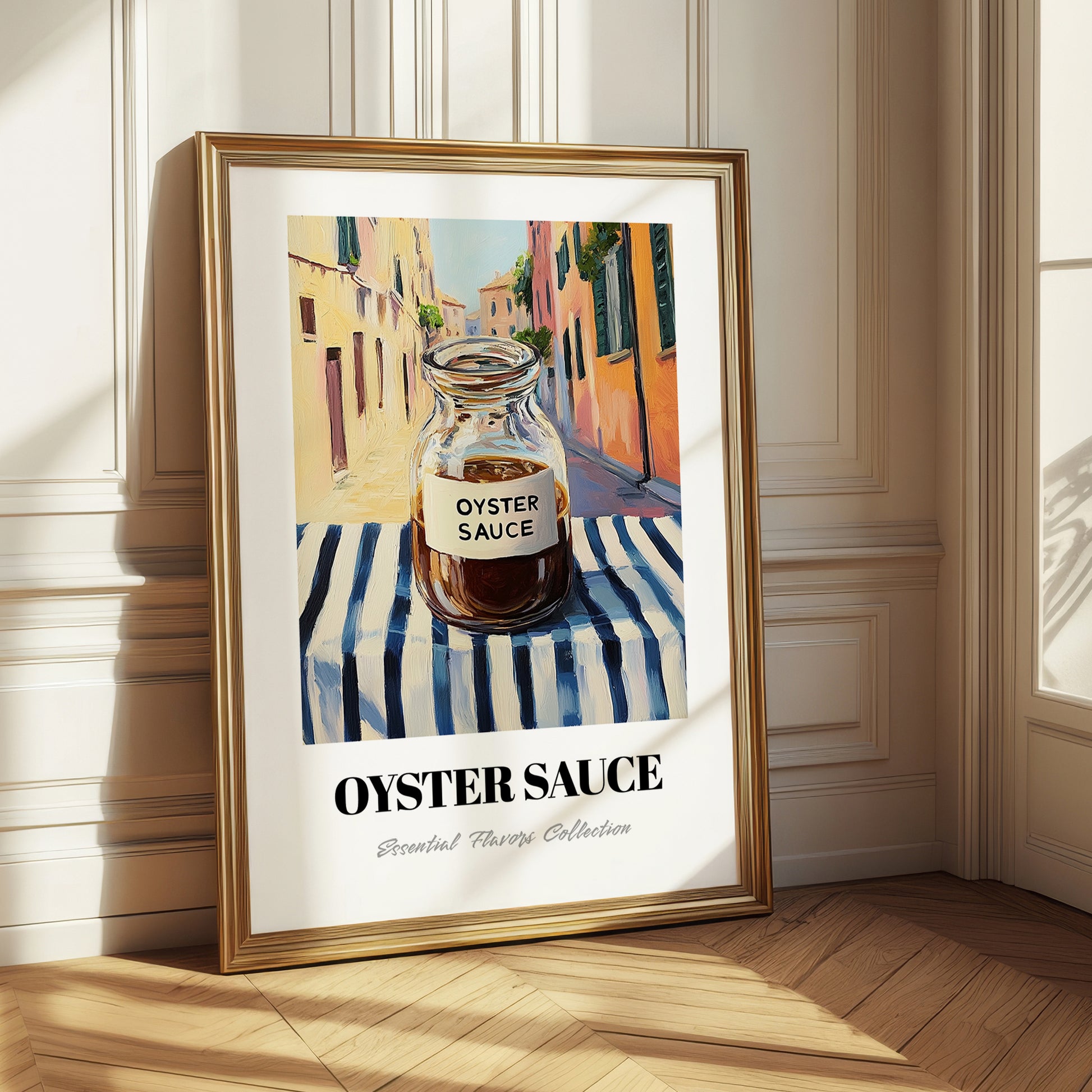 Oyster Sauce – Italian Street Café Scene, Kitchen Storage Painting