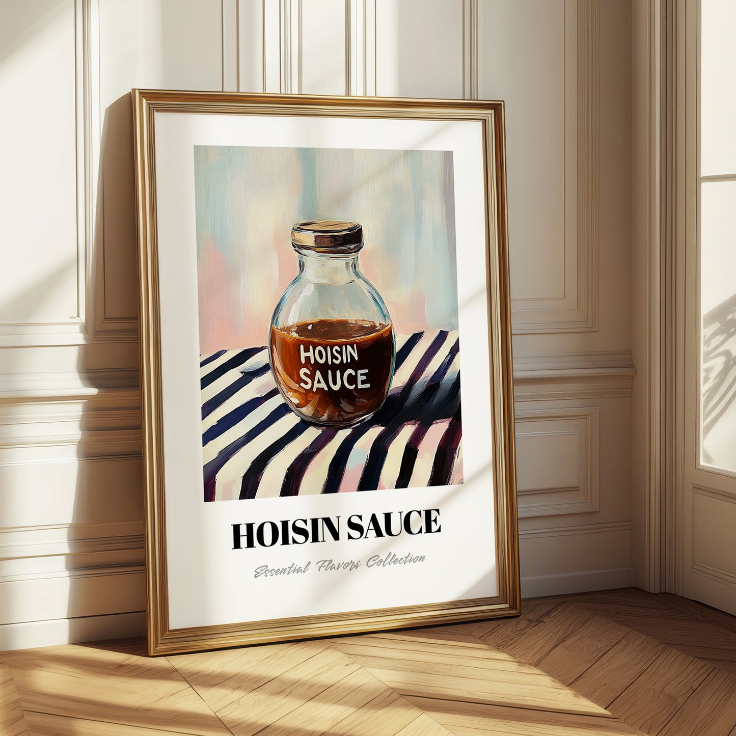 Hoisin Sauce – on Striped Tablecloth, Larder Wall Decor