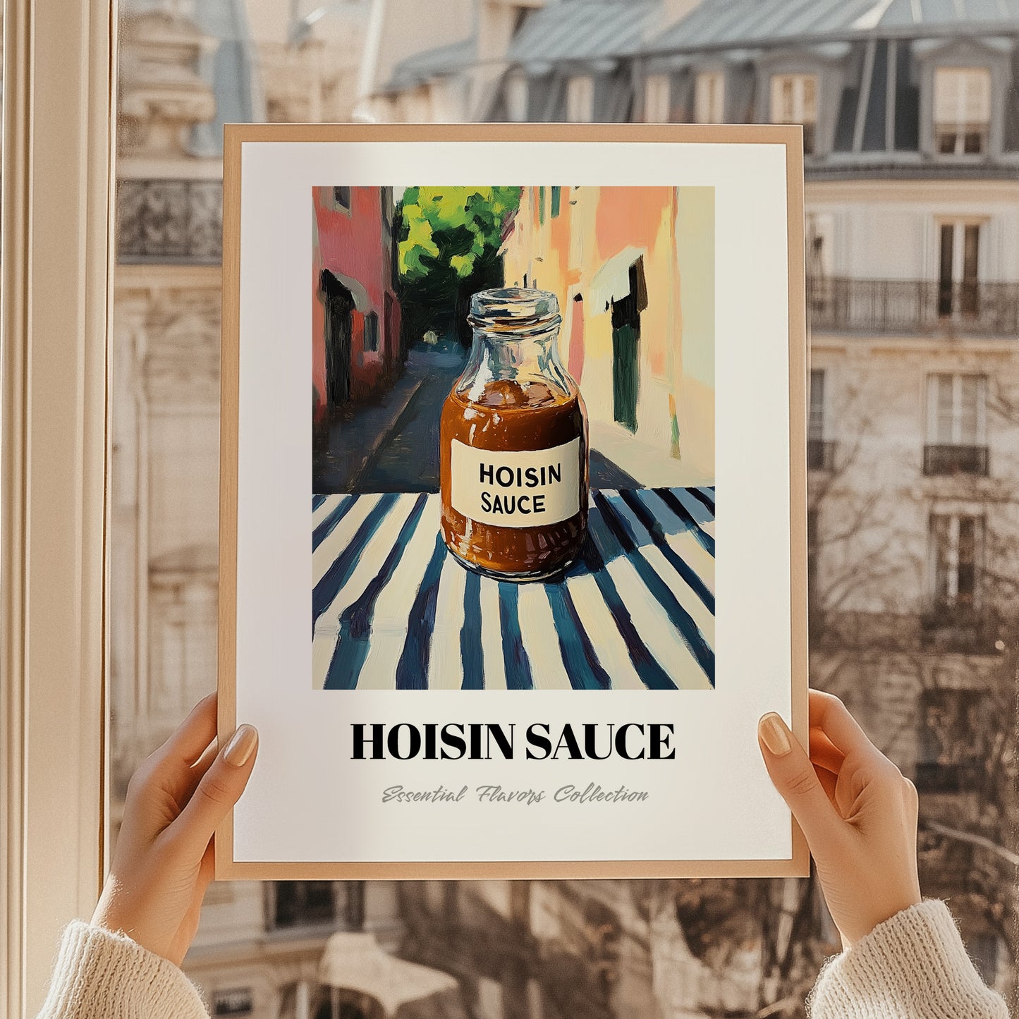 Hoisin Sauce – Italian Outdoor Café Scene, Larder Art, styled in a charming Paris street view