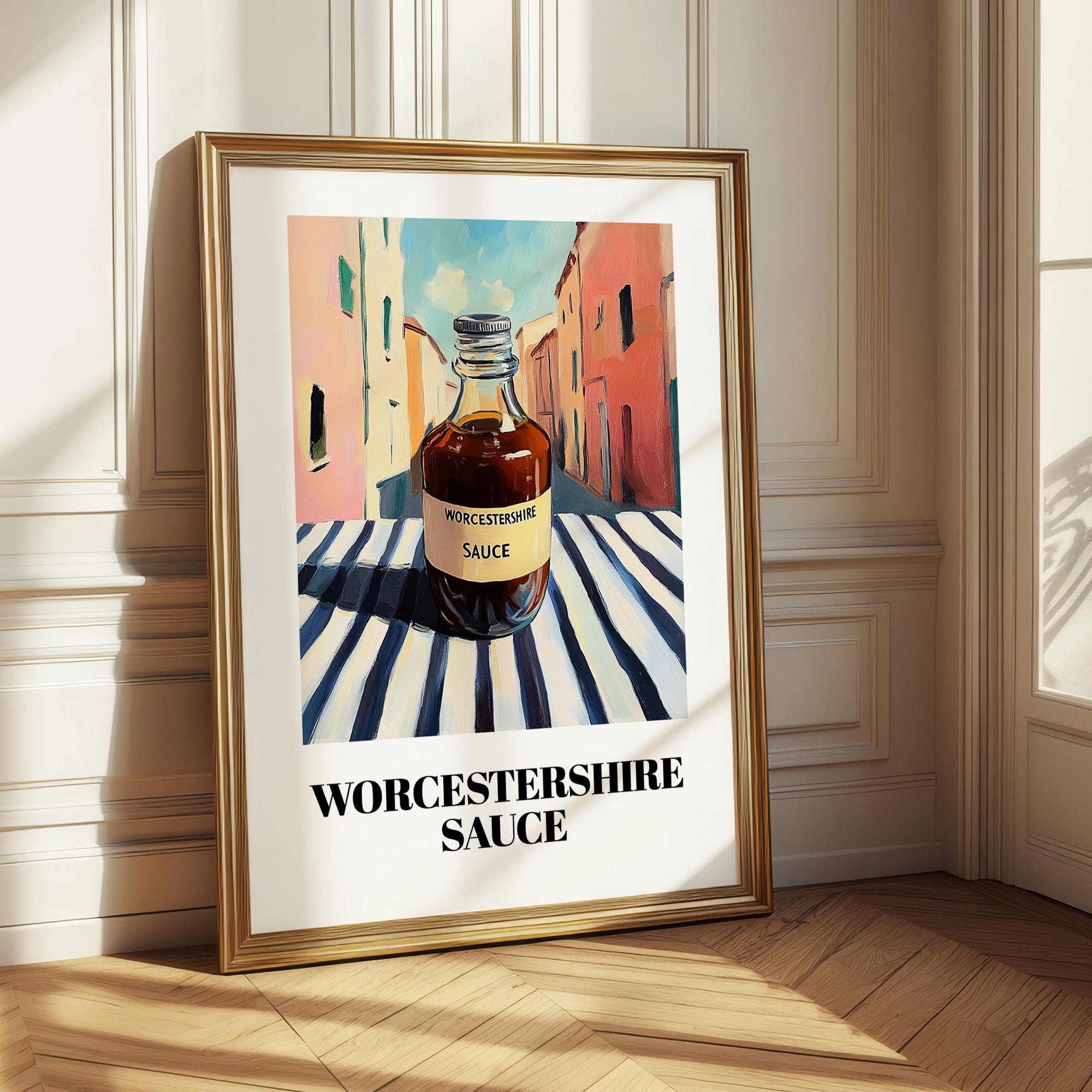 Worcestershire Sauce – Italian Urban Café Scene, Kitchen Storage Painting
