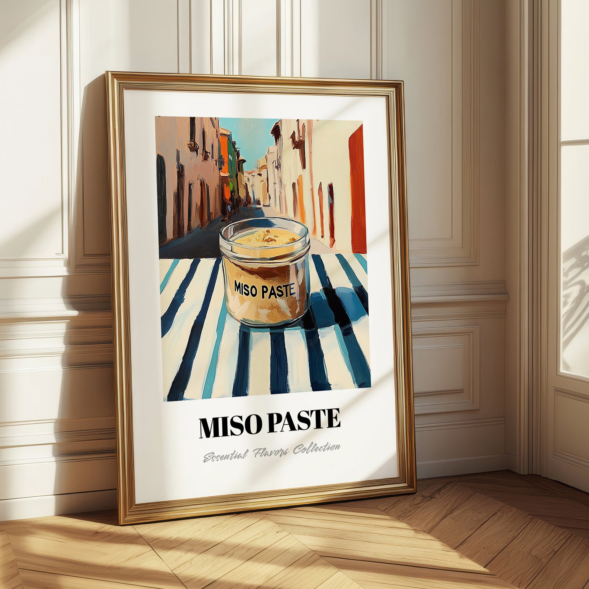 Miso Paste – Italian Street Café Scene, Dry Goods Painting