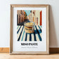 Miso Paste – Italian Street Café Scene, Dry Goods Painting, in wooden frame leaning on the floor