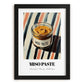 Miso Paste – on Striped Tablecloth, Larder Wall Art, in sleek black frame