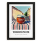 Tomato Paste – Italian Urban Café Scene, Ingredients Corner Still Life, in sleek black frame