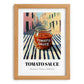 Tomato Sauce – Italian Street Café Scene, Grocery Wall Illustration, set in oak frame