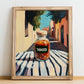 Tabasco – Italian Café on the Corner, Dry Goods Painting, no-text version framed in wood