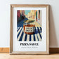 Pizza Sauce – Italian Café on the Corner, Food Stash Poster, in wooden frame leaning on the floor