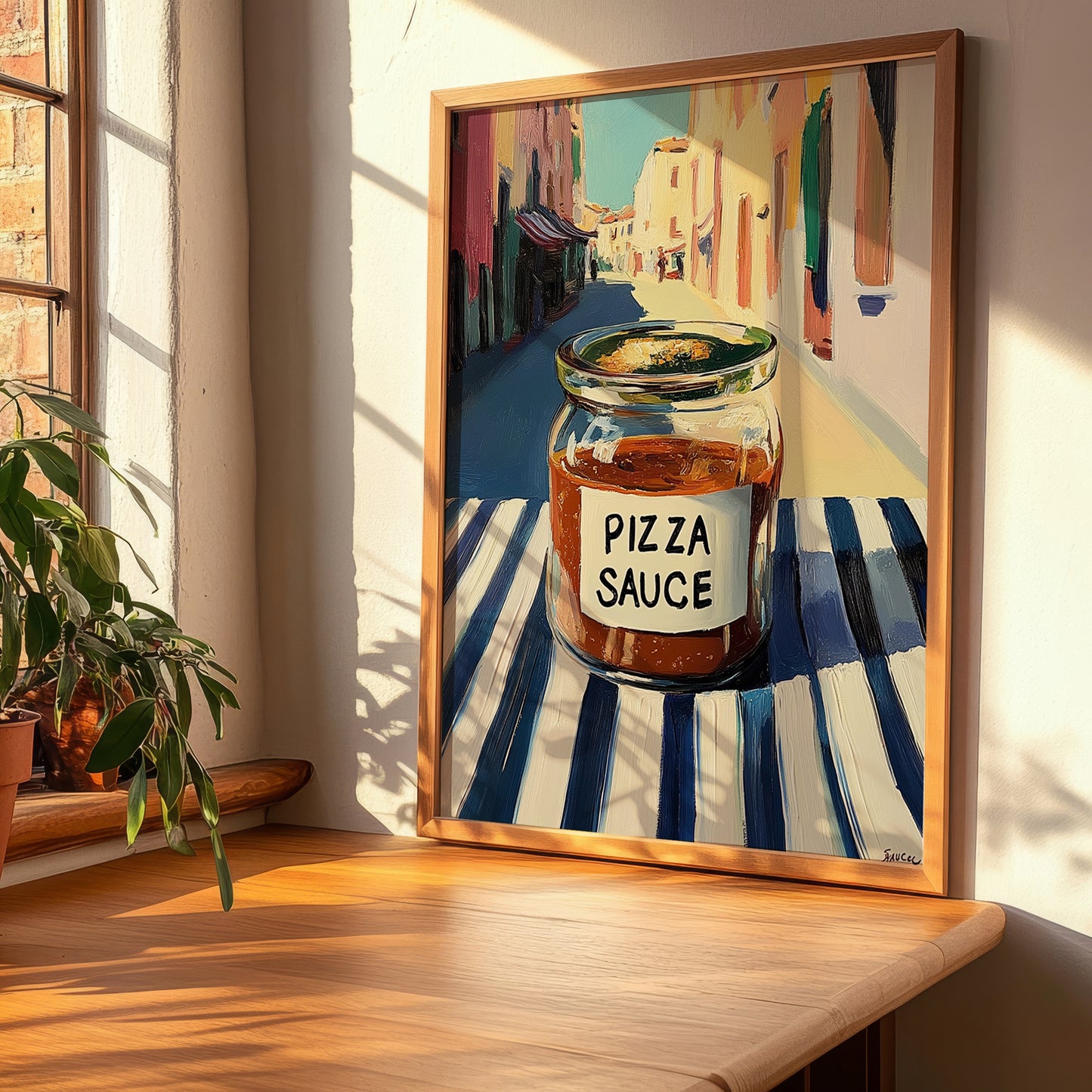 Pizza Sauce – Italian Café on the Corner, Food Stash Poster, clean layout with no caption