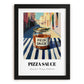 Pizza Sauce – Italian Café on the Corner, Food Stash Poster, in sleek black frame
