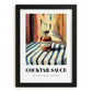 Cocktail Sauce – Italian Café on the Corner, Pantry Illustration, in sleek black frame