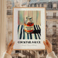 Cocktail Sauce – on Striped Tablecloth, Ingredients Corner Poster, styled in a charming Paris street view