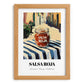 Salsa Roja – Italian Street Café Scene, Pantry Illustration, set in oak frame