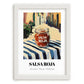 Salsa Roja – Italian Street Café Scene, Pantry Illustration, placed in minimal white frame