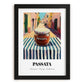 Passata – Italian Street Café Scene, Ingredients Corner Poster, in sleek black frame