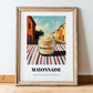Mayonnaise – Italian Street Café Scene, Grocery Print, in wooden frame leaning on the floor