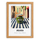 Green Pesto – Italian Outdoor Café Scene, Food Shelf Print, set in oak frame