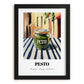 Green Pesto – Italian Outdoor Café Scene, Food Shelf Print, in sleek black frame