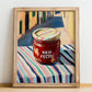 Red Pesto – Italian Café on the Corner, Grocery Still Life, no-text version framed in wood