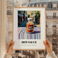 Hot Sauce – Italian Urban Café Scene, Bbq Print, styled in a charming Paris street view