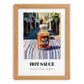 Hot Sauce – Italian Urban Café Scene, Bbq Print, set in oak frame