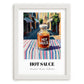 Hot Sauce – Italian Urban Café Scene, Bbq Print, placed in minimal white frame