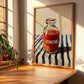 Sriracha – on Striped Tablecloth, Bbq Illustration, clean layout with no caption