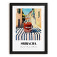 Sriracha – Italian Café on the Corner, Bbq Wall Decor, in sleek black frame